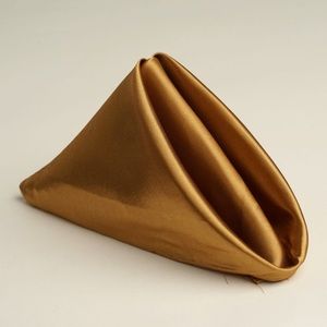Gold Satin Linen Napkins (1 Set of 24)